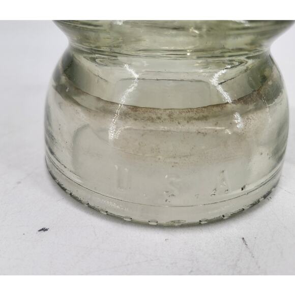 Lot of 2 - Hemingray 9 and Maydwell 42 Clear Glass Telegraph Insulators VINTAGE - Picture 7 of 8